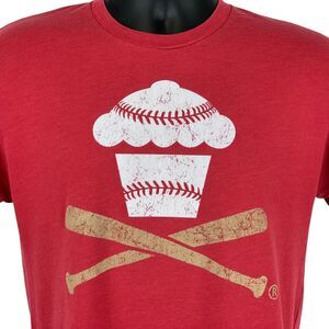 Johnny Cupcakes Baseball T Shirt Mens M Medium Streetwear Made In USA Tee Red